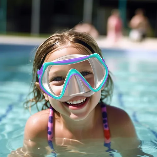 Miniatura 4 de Kids Swim Mask Goggles, Swimming Dive Snorkel Mask with Nose Cover Fabric Strap for Kids Boy Girls