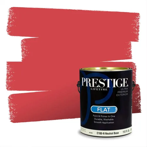 Miniatura 409 de Prestige Paints Pintura exterior e imprimación en uno, 1 galón, plano, coincidencia comparable de Valspar* Amber Rose*