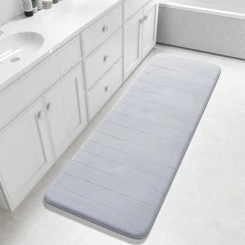 Miniatura 123 de Yimobra Tapete de baño de espuma viscoelástica, súper suave, absorbente, antideslizante, de secado rápido, lavable a máquina, tapete para bañera