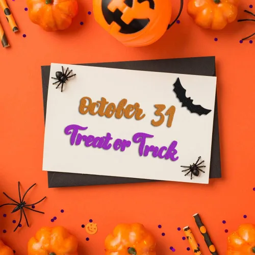 Miniatura 5 de Troqueles de corte de palabras de Halloween para hacer tarjetas y decoraciones de álbumes de fotos, letras de calavera fantasma, troqueladas