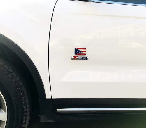 Miniatura 4 de Dsycar Paquete de 2 emblemas de Puerto Rico en relieve, bandera de metal cromado para accesorios de decoración de automóvil, regalos 4 tapas