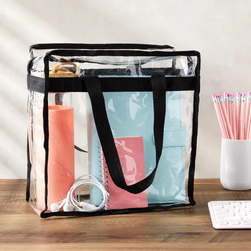 Miniatura 2 de Juvale Clear Stadium Approved Bags - 12x6x12 Large Transparent Tote Bags with Zippers and Handles
