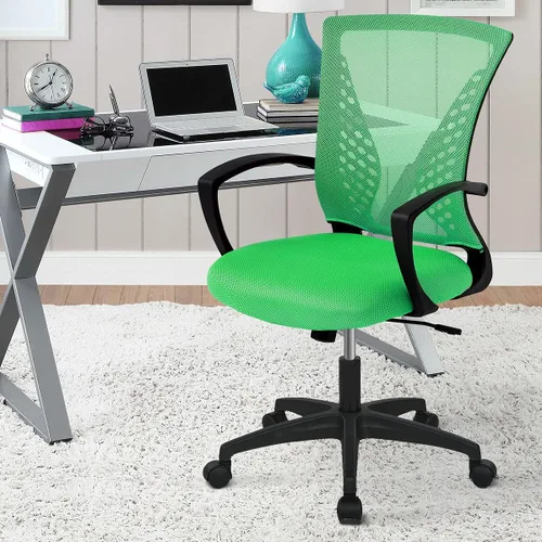 Silla de oficina ergonómica para escritorio, silla de malla con soporte lumbar y apoyabrazos de altura ajustable, silla ejecutiva para mujeres,