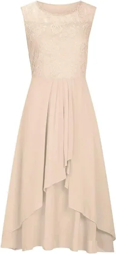 Miniatura 3 de Vestido de invitada de boda para mujer, de gasa, elegante, de encaje, sin mangas, para dama de honor, S-4XL