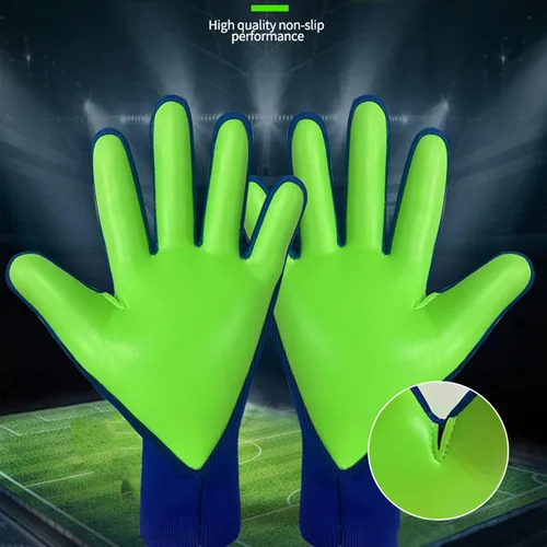 Miniatura 3 de Portero de fútbol con guantes de portero antideslizantes para adultos, hombres/mujeres, guantes de fútbol sin muñeca con agarre fuerte, palmas Azul