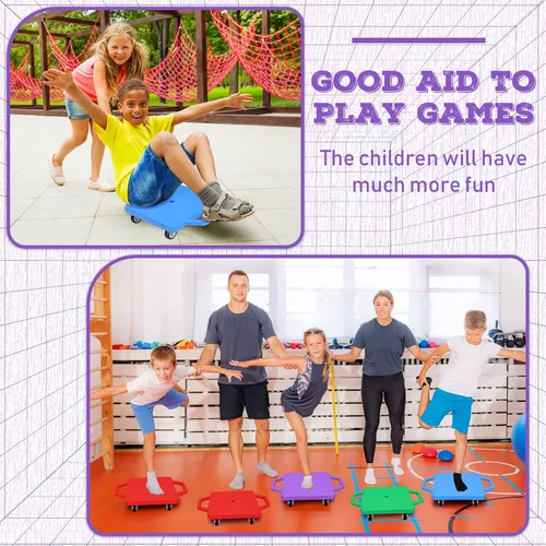 Miniatura 7 de Jerify 8 piezas de patineta deportiva para niños con ruedas de plástico que no se dañan, educación física para el hogar, equipo de juego escolar