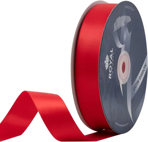 Royal Imports Cinta de tela de satén de doble cara (1 pulgada) para envolver regalos, hacer lazos, decoración del cabello, vacaciones, bodas,