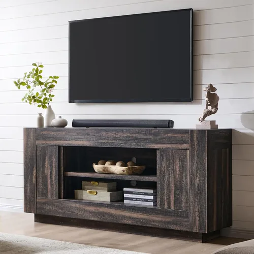Miniatura 11 de OKD Moderno soporte de TV de 70 pulgadas, centro de entretenimiento para televisores de hasta 80 pulgadas, consola multimedia con almacenamiento