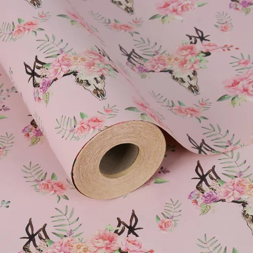 Miniatura 51 de Aimyoo - Rollo de papel de regalo floral kraft - Rollo jumbo - 30 pulgadas x 33 pies - Papel de regalo vintage con flores para todas las ocasiones