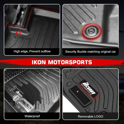Miniatura 6 de IKON MOTORSPORTS Alfombrillas de suelo de TPE 3D, compatibles con Ford Maverick 2.5L Hybrid 2022-2026, revestimientos antideslizantes impermeables