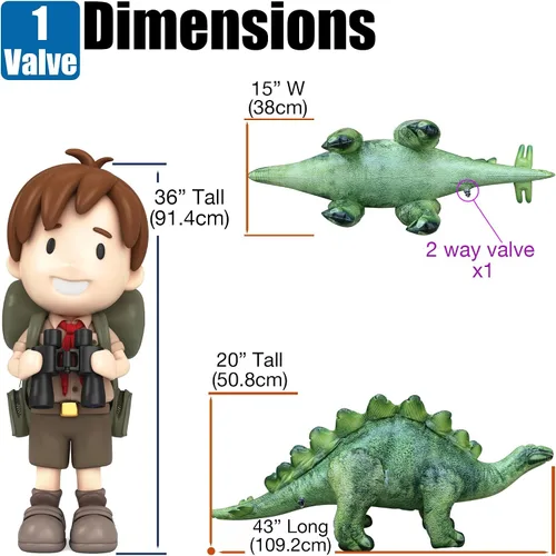 Miniatura 6 de Inflable Stegosaurus, 46 pulgadas de largo, Multicolor