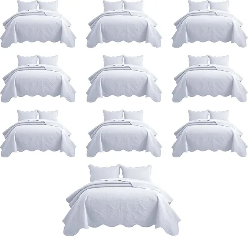 Miniatura 88 de MOONLIGHT20015 Paquete de 8 Colchas Tamaño King para Cama (106" x 96") - Venta al Por Mayor para Hoteles, Dormitorios de Huéspedes y Airbnbs - Gris