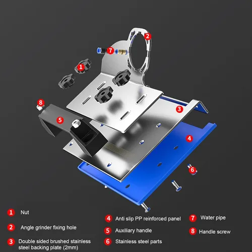 Miniatura 3 de Herramienta de biselado de azulejos para corte en ángulo de 45 grados, acero inoxidable y plástico, compatibilidad universal con amoladora angular