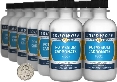 Miniatura 12 de Carbonato de potasio / botella de 8 onzas / 99% puro USP grado alimenticio/polvo fino