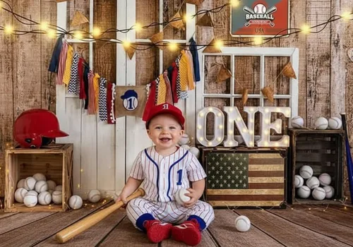 Miniatura 2 de Kate Fondos de fotografía para fiestas temáticas de béisbol, 7x5 pies, decoración de iluminación, fiesta de cumpleaños, estudio fotográfico, fondo