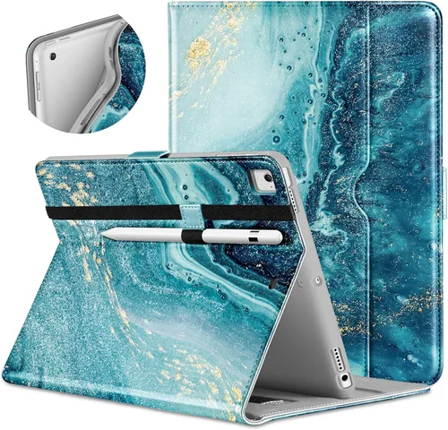 Miniatura 27 de DTTO para iPad de 9.7 pulgadas 5ª/6ª generación 2018/2017 con soporte para Apple Pencil, funda de piel premium con función atril para iPad de 9.7