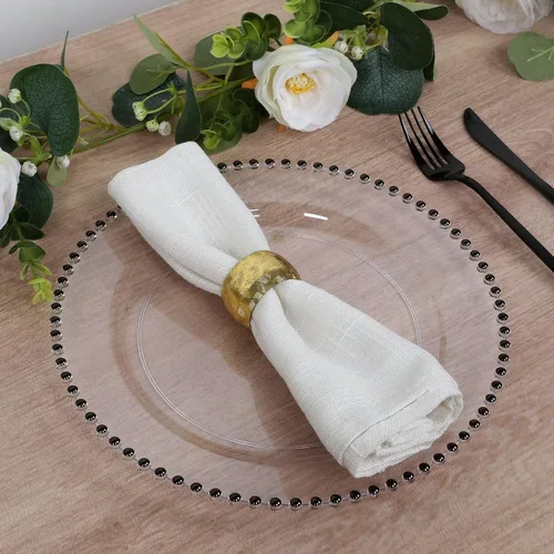Miniatura 34 de Efavormart - Paquete de 10 platos de postre de plástico transparente rubor con borde de cuentas, platos redondos desechables para ensalada, 8