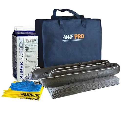 Miniatura 9 de AWF PRO Kit de derrames universal para camionero portátil, 32 piezas: perfecto para camiones, restaurantes, vehículos y hogares. Contiene súper