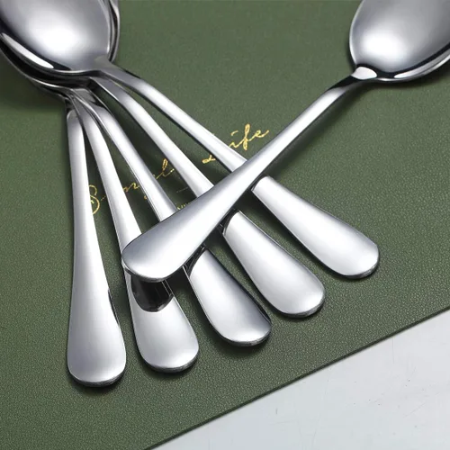 Miniatura 7 de Kyraton - 6 cucharas de mesa de acero inoxidable de 7.5 pulgadas, cucharas de sopa, cucharas de postre, cubiertos para lavavajillas, juego de 6