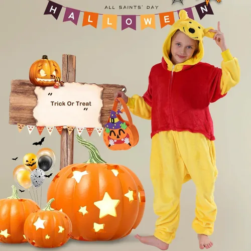 Miniatura 5 de SWEETXIN Kids Unisex Onesie Pajamas Plush One Piece Halloween Costume Cosplay Sleepwear for Girls Boys