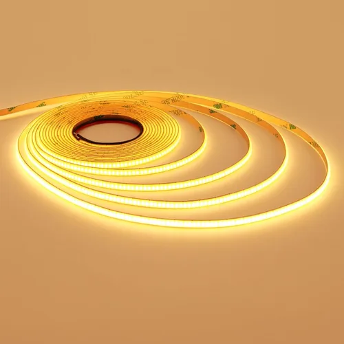 Miniatura 12 de TOPAI 12V delgada de 5 mm tira de luz LED COB azul estrecha de 16.4 pies luz uniforme brillante sin puntos 400LEDs/M adhesiva flexible para cortar
