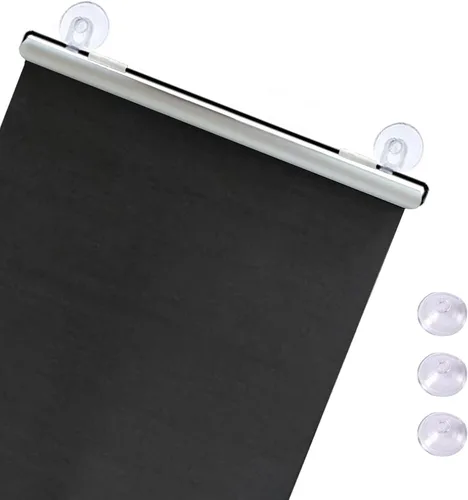 Persianas enrollables opacas con ventosas, persianas enrollables opacas térmicas, persianas de privacidad temporales, cortinas portátiles Negro
