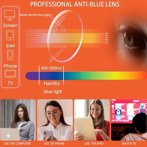 Miniatura 7 de Kerecsen - Lentes para computadora y lectura, para mujer, con bloqueo de luz azul, diseño moderno con estampados, ideales para lectura y uso diario