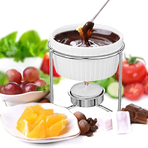 Miniatura 4 de Treela Juego de 40 calentadores de mantequilla de cerámica incluidos, calentadores de mantequilla y 32 velas de té para fondue de queso