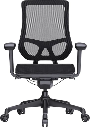 Miniatura 6 de WorkPro Silla de oficina ergonómica de malla y malla con respaldo medio, negro/negro, compatible con BIFMA