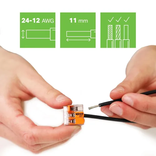 Miniatura 4 de Wago 221-413 LEVER-NUTS 3 Conductor Compact Connectors 2500 PK
