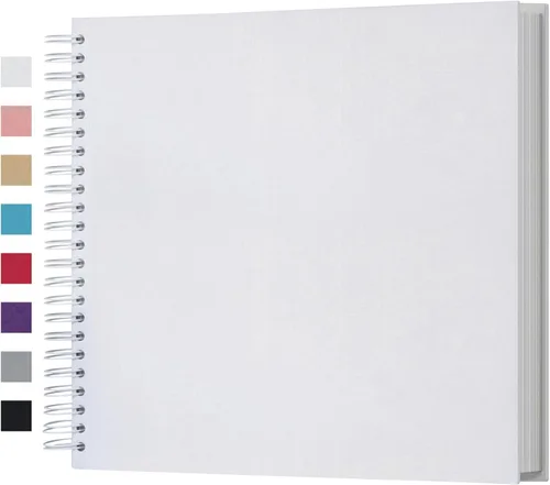 Miniatura 35 de potricher Álbum de scrapbook DIY de 10 x 10 pulgadas, 80 páginas de papel kraft grueso negro en blanco, libro de recuerdos para bodas y aniversarios