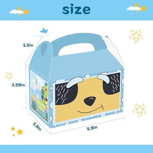 Miniatura 7 de Bolsas de dulces de fiesta de perro azul de dibujos animados, 16 unidades, cajas de regalo de regalos familiares para niños y niñas, suministros