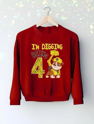 Miniatura 4 de Paw Patrol Rubble - Camiseta de 4 cumpleaños para niños pequeños