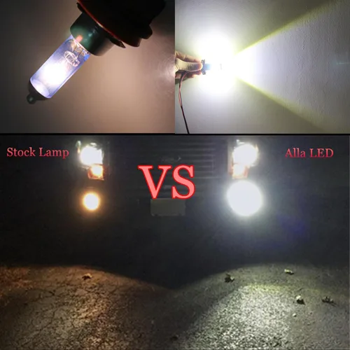 Miniatura 2 de Alla Lighting Bombillas LED antiniebla 9006 HB4 de 2400 lúmenes, 6000 K, xenón blanco superbrillante, lámparas antiniebla de repuesto