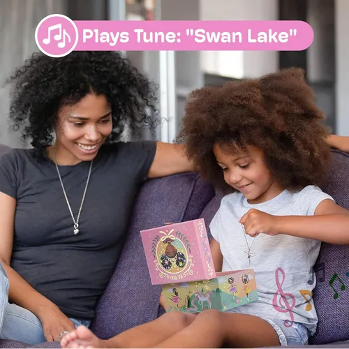 Miniatura 4 de Jewelkeeper Joyero para niñas – Muñeca bailarina negra y caja de música – Swan Lake Tune – Organizador de joyas – 6 x 5 x 4 pulgadas