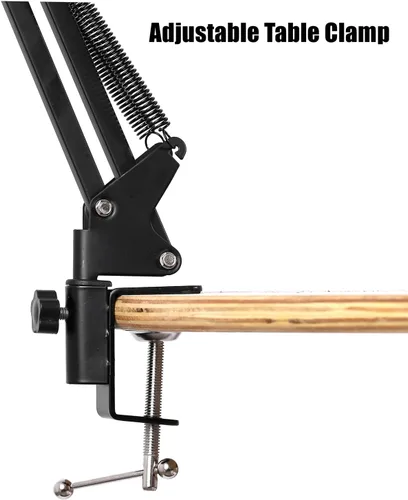 Miniatura 5 de soporte articulado brazo soporte mesa flexible rotación 360 ° teléfono celular clip titular para todos los teléfonos inteligentes micrófono