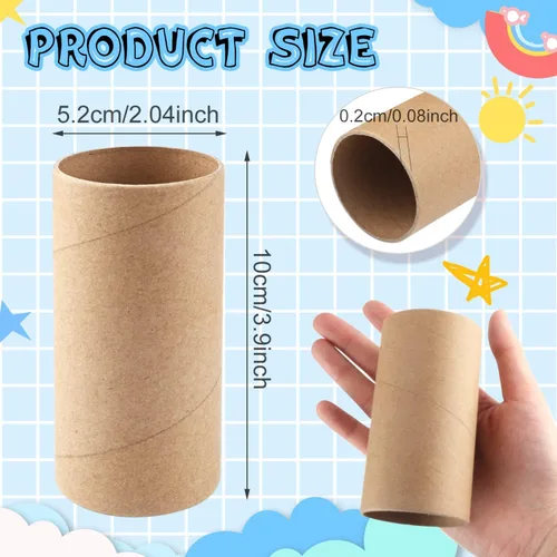 Miniatura 2 de Paquete de 20 rollos de cartón marrón para manualidades, tubos redondos gruesos para manualidades, proyectos hechos a mano (2.04 x 3.9 pulgadas)