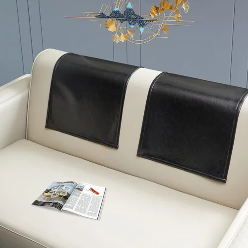 2 fundas protectoras para reposacabezas reclinable, antideslizantes, impermeables, para sillón reclinable, fundas para reposacabezas de sofá Negro