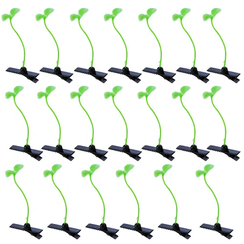 20 pinzas para el pelo de brotes de frijol, horquilla de guisante de plantas verdes, pasador de hierba, lindos adornos para niños, niñas, mujeres,