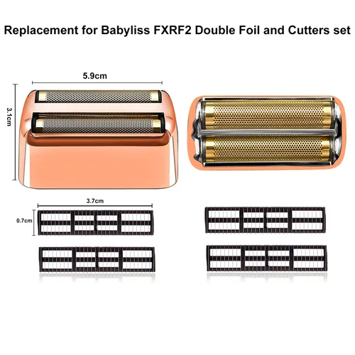 Miniatura 4 de Lámina de repuesto profesional y cortadores para afeitadora BaBylissPRO Barberology de doble lámina, compatible con la afeitadora BaBylissPRO Oro