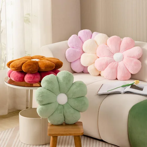 Miniatura 4 de FIONOUT Almohada de flores, almohadas negras de 17.7 pulgadas, almohadas decorativas negras, almohada de flores, cojines de piso de flores para Negro