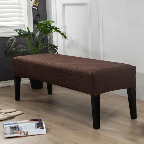 Miniatura 29 de Fundas de banco rectangulares, funda extraíble para silla de comedor, ajuste suave, universal, elásticas, antipolvo, lavable, protector de asiento