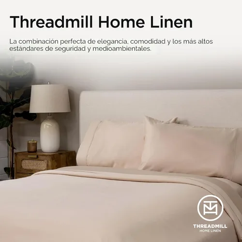 Miniatura 8 de Threadmill Sábanas de lujo de algodón Supima, sábanas de 100% algodón suaves de 1200 hilos de lujo para cama tamaño matrimonial, juego de 4 sábanas
