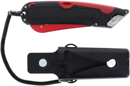 Corte de caja de seguridad Veltec EZ-1000, cuchillo utilitario con ajuste de profundidad de 3 cuchillas, gatillo de presión y guía de borde de ambos