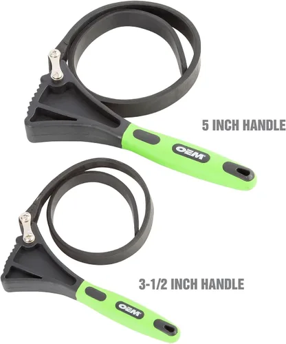 Miniatura 4 de OEMTOOLS Juego de llaves de correa de goma, 2 piezas ajustables para filtro de aceite para tuberías, grifos, abridor de tarros, herramienta