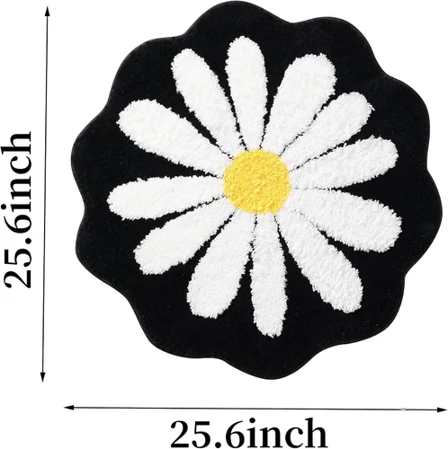 Miniatura 2 de Bonita alfombra de baño, alfombra antideslizante de absorción de agua, suave, lavable a máquina, para dormitorio, cocina, baño, inodoro, 25.6 x 25.6