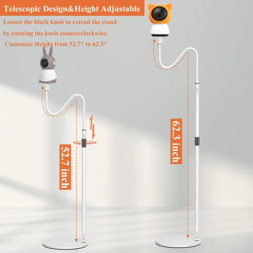 Miniatura 3 de Soporte telescópico para monitor de bebé para BOIFUN Baby 2S/5S/6T, ieGeek Baby 1T, DEATTI BM101-M, ARENTI P2Q/ B2, Momcozy BM01/BM03/BM04/BM02