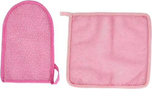 QCWN Juego de 2 esponjas africanas de red africana y guante exfoliante de nailon para limpieza diaria de la espalda