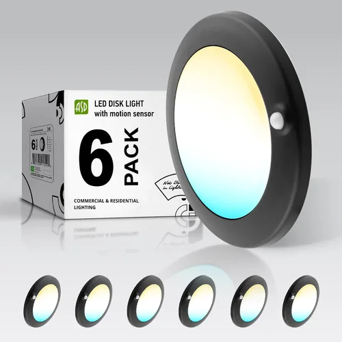 Miniatura 34 de ASD Paquete de 6 luces LED de disco de 4 pulgadas, 10 W 5CCT 2700K-5000K 685LM CRI90+, lámpara de techo regulable, disco de montaje en superficie