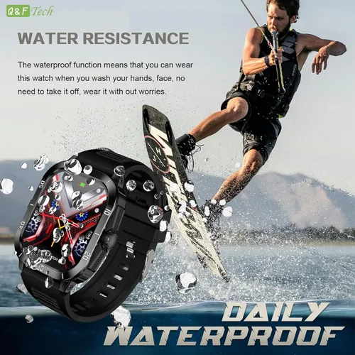 Miniatura 6 de Q&F Tech Reloj deportivo inteligente C50Pro para monitor de fitness y salud, incluyendo presión arterial y oxígeno/frecuencia
